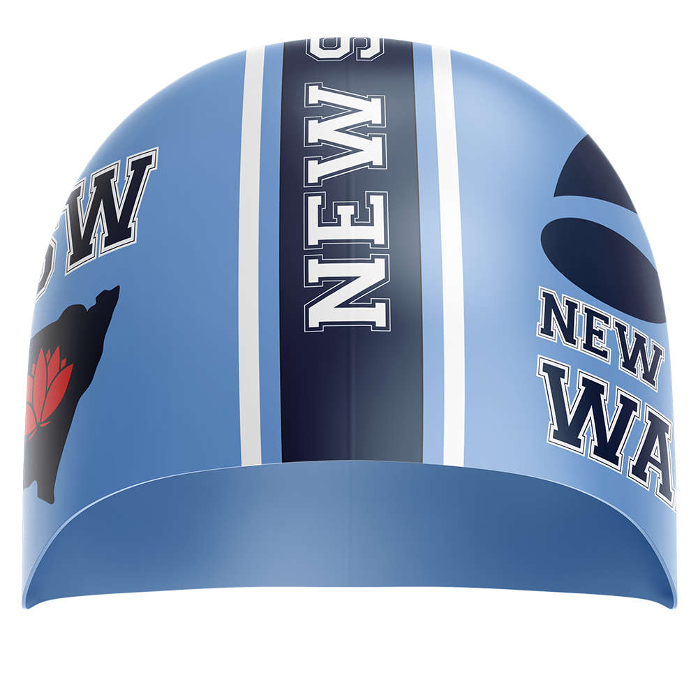 NSW Swim Cap - Blue/Red