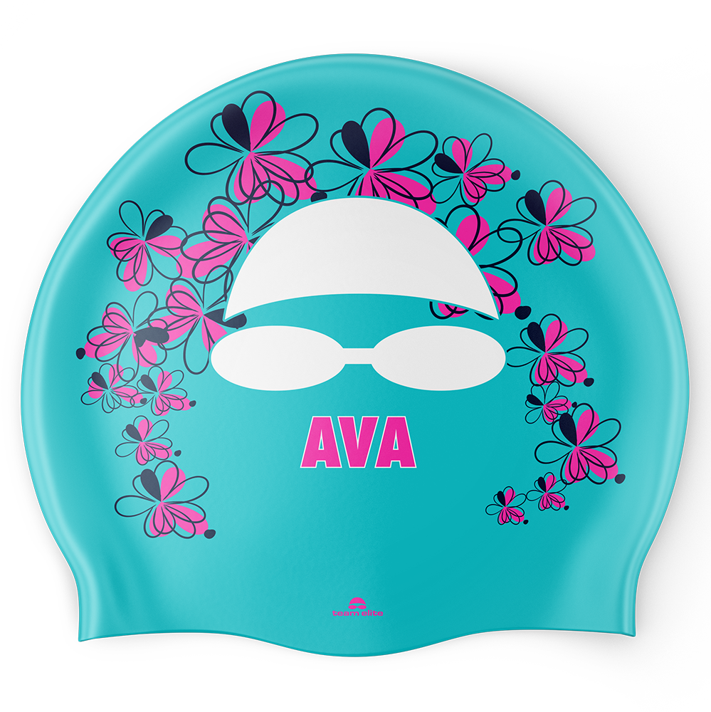 'Name' Swim Cap - Aqua