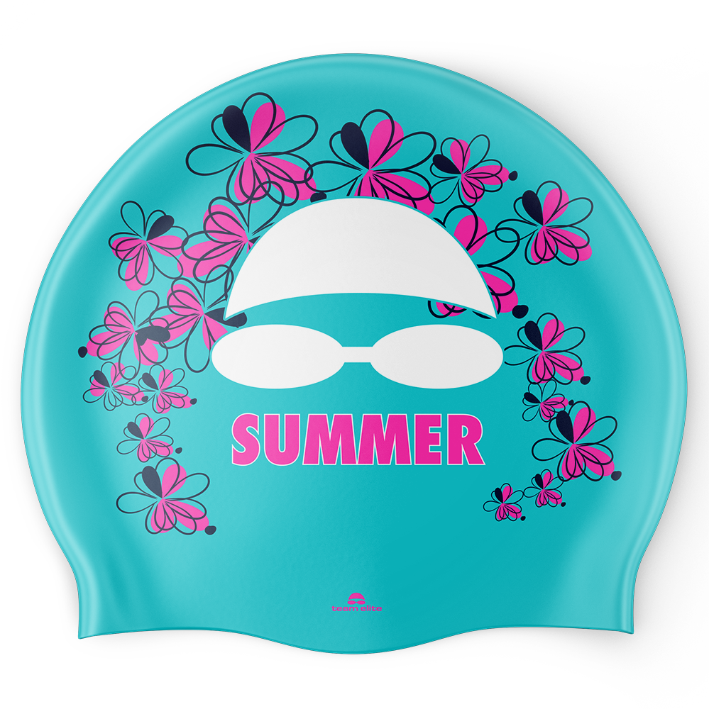 'Name' Swim Cap - Aqua